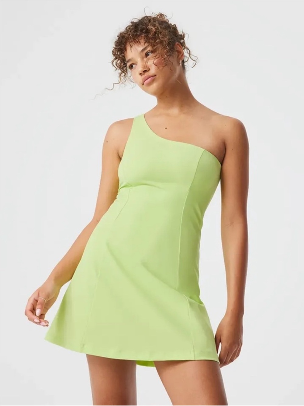 Outdoor Voices One Shoulder Dress in honeydew sz small tennis preppy y2k EUC